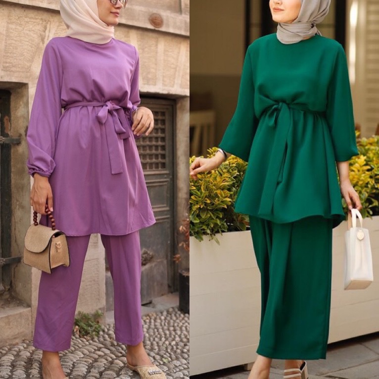  Burka Islamic Clothing Kurti Women 2pieces Dubai Top Printing 2022 Suit Two Piece Thobe Maxi Modest Pants Prayer Muslim Blouse Set