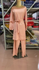  2022 Prayer Thobe Suit Solid Color Islamic Clothing Top Burka Kurti Pants Maxi 2pieces Modest Dubai Women Two Piece Muslim Blouse Set