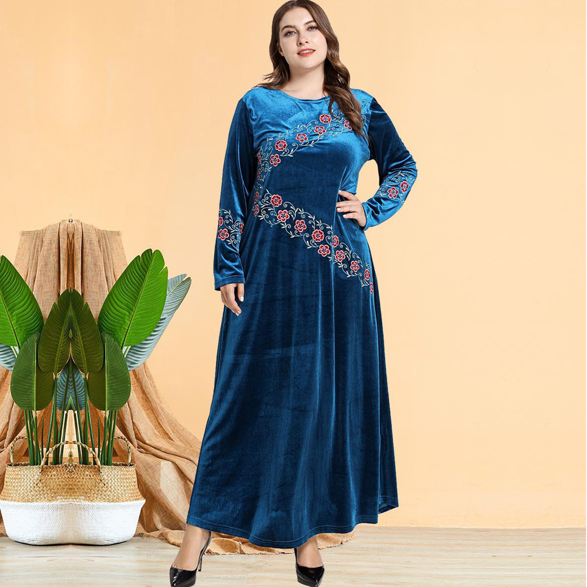  Dubai Plus Size Lady 2022 Jilbab Women Burqa Fashion Arabic Modest Modern Thobe Kaftan Jalabiya Islamic Clothing Burka Muslim Maxi Dress Abaya