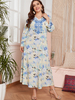  Cotton Jalabiya 2022 Women Plus Size Dubai Fashion Burqa Modest Muslim Jilbab Kaftan Thobe Arabic Islamic Clothing Modern Printing Burka Maxi Dress Abaya