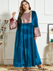  Women Cotton Modest Modern Dubai Fashion Jilbab Jalabiya Arabic Burka 2022 Thobe Muslim Printing Kaftan Islamic Clothing Burqa Plus Size Maxi Dress Abaya