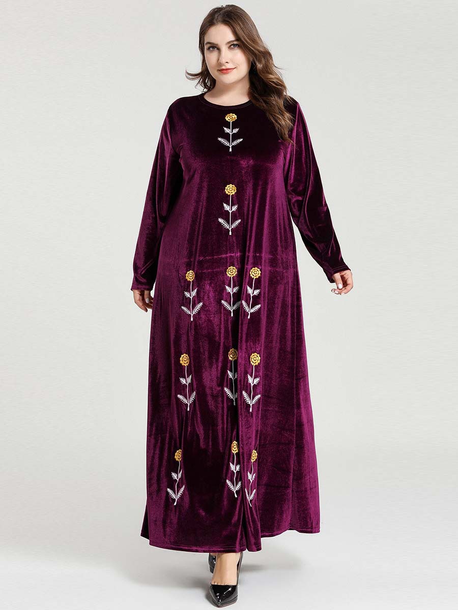  Embroidery Women Vetement Femme Turkish Robe Femme Musulman Modest Kebaya Maleisie Islamic Clothing Dubai Prayer Clothes Vêtements Borka Maxi Dress Abaya