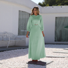 2022 Muslim New Muslim Fashion Simple Muslim Middle East Solid Color Round Neck Elegant Arabian Long Skirt