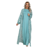 2022 Muslim Fashion Muslim Elegant Sequins Loose Large Size Lightweight See-through Blue Middle East Jacket