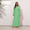 2022 New Style Elegant Solid Color Perspective Sense 3D Embroidered Muslim Two-piece Set