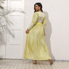 2022 New Muslim Solid Color Sequined Slim Dress Abaya