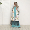 2022 Arab Flower Embroidered Tassel Elegant Muslim Middle Eastern Blue Jacket