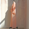 2022 New Spring Elegant Pure Color Flowing Gold Chiffon Middle East Muslim Soft Dubai Ethnic Style Jacket