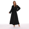 2022 Arab Middle East Black Long-sleeved Polka-dot Double-layer Fabric Elegant And Simple Robe