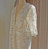 2022 Muslim white heavy industry lace embroidery long sleeve hollow out lace summer Arab women's Robe