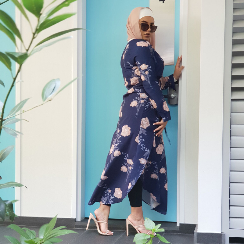 2022 Modern Malaysia Women Arabic Islamic Robe Salwar Kameez Casual Design New Design Abaya