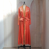 2022 Muslim Fashion New Elegant Temperament Solid Color Flowing Gold Satin Simple Arab Dubai Coat