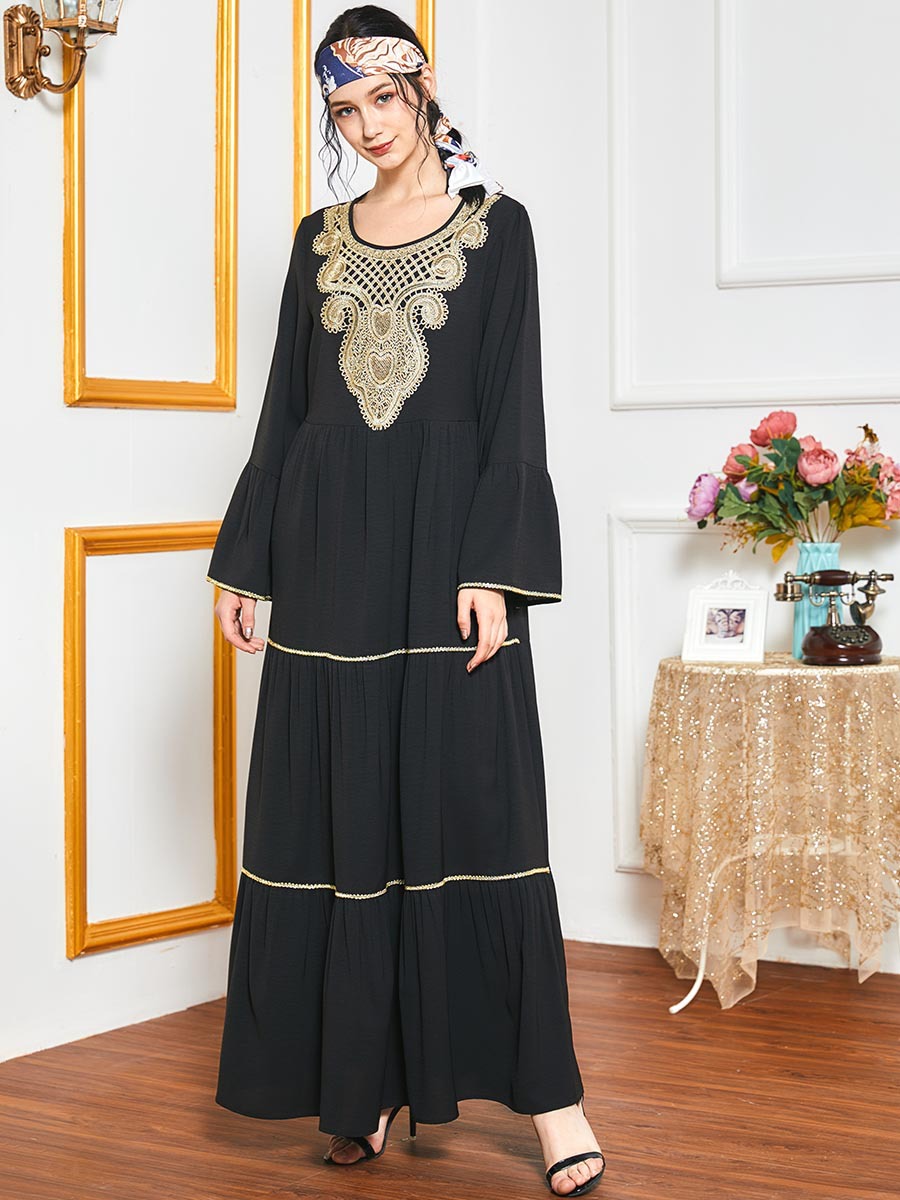  Robe Femme Musulman Islamic Clothing Dubai Vêtements Vetement Femme Embroidery Kebaya Maleisie Borka Modest Turkish Women Prayer Clothes Maxi Dress Abaya