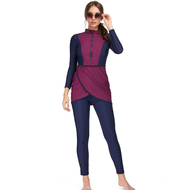 Islamic Muslim Swimsuits Plus Size Modest Women's Full Cover Wholesale Beach Swimwear Burkini