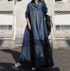2022 Muslim Cotton And Linen Dress Retro Ethnic Clothes Printed Loose Long-sleeved Large Swing Dress