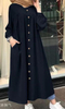 2022 Muslim dress plus size women's round neck pocket commuter casual robe shirt dress long