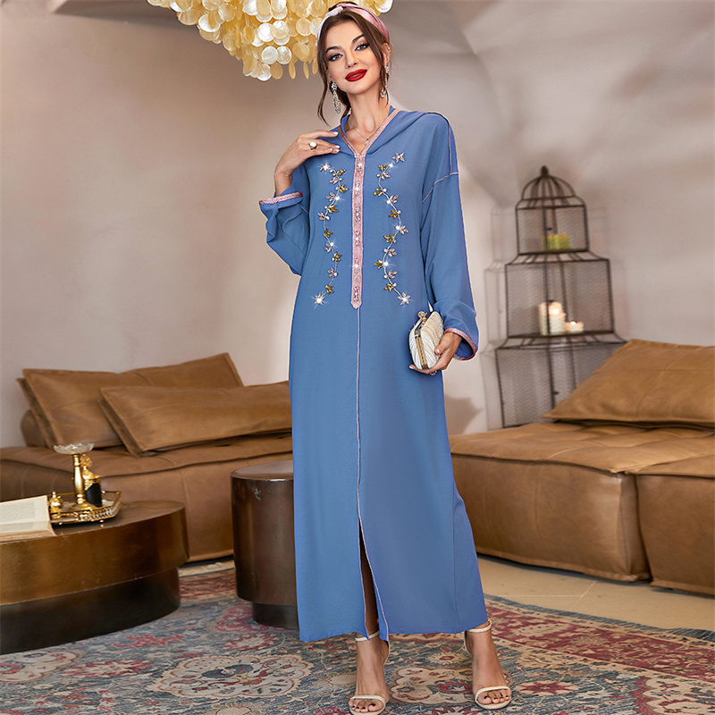SIPO Best Selling Abaya Dubai Solid Long Sleeve Embroidery Manufacturers for Customs Clothes Traditional Muslim Clothing&Accessories