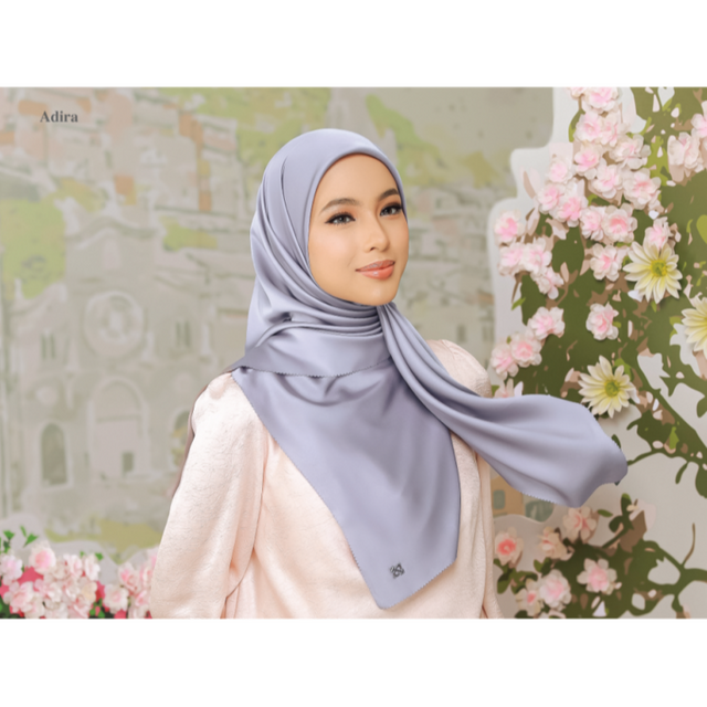 SIPO Wholesale Custom Hijab CottonTudung Fashion Muslim Bawal Digital Printed Scarf Square Hijab 115Cm Luxury Matte Silk Sateen Fabric -RAVERIE