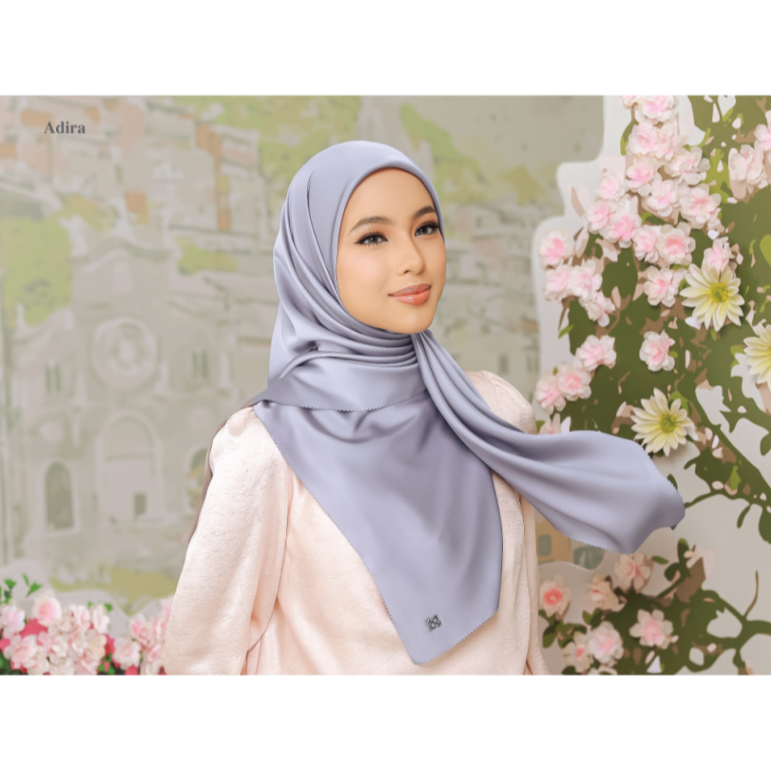 SIPO Wholesale Custom Hijab CottonTudung Fashion Muslim Bawal Digital Printed Scarf Square Hijab 115Cm Luxury Matte Silk Sateen Fabric -RAVERIE
