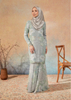 SIPO Eid 2024 Raya Malaysia Muslim Kurung With Embellished Waistline In Floral Chiffon Women Set Modern Baju Kurung with Diamond Stone