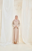 SIPO Ramadan OEM/ODM Embroidery Abayas Malaysia Champagne Floral Abaya Women's Dress Muslim Islamic Modest Wear 