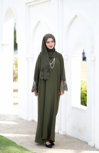 SIPO Factory Wholesale of Solid Color Middle Eastern Muslim Women's Dresses with Headscarves Abaya Women Muslim Dress