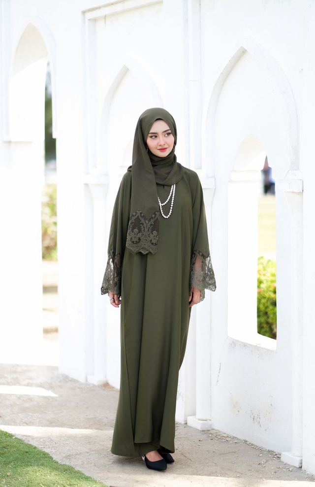 SIPO Factory Wholesale of Solid Color Middle Eastern Muslim Women's Dresses with Headscarves Abaya Women Muslim Dress