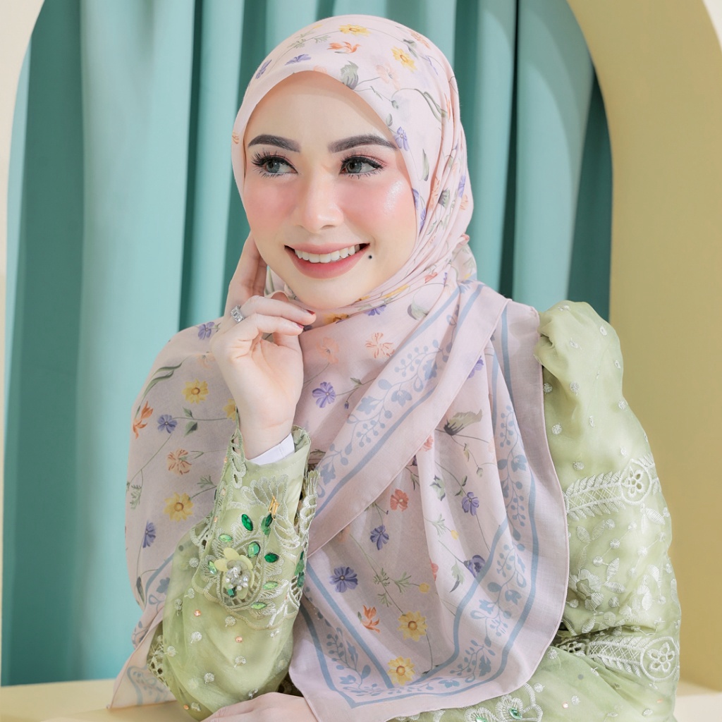 SIPO Tudung Bawal Customized Premium Cotton Voile Printed Floral Square Scarf Hijab Bidang 47 Hot Muslim Scarf For Muslim Women