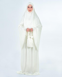 SIPO Islamic Border Embroidery Telekung Malaysia Jubah Satin Fabric Muslim Women dress Telekung