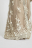SIPO Luxury Royal Satin Closed Abaya Champagne Gold Intricate Lace with Diamante And Embellishments