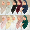SIPO 2024 New Customize Muslim Luxury Embroidery Edge Scallop Georgette Chiffon Hijab Malaysia Shawls Scarves Tudung