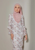 SIPO Eid Islamic Muslim Wear Baju Raya Custom Printed Glitter Chiffon Baju Kurung Modern Small Puff with Ruffled Bell-sleeves Baju Kurung Wholesale Malaysia