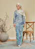 SIPO New Design Fashion Abaya Malaysia Baju Kurung Aqua Lake Crepe Mini Kurung with Sulam Biku Sleeves And Overlap Pencil Skirt Muslim Dress Baju Kurung for Women