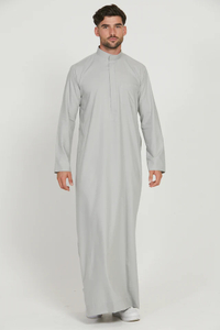 SIPO Fashion Wholesale Premium Kuwaiti Thobe With Pocket Solid Color Men Muslim Wear