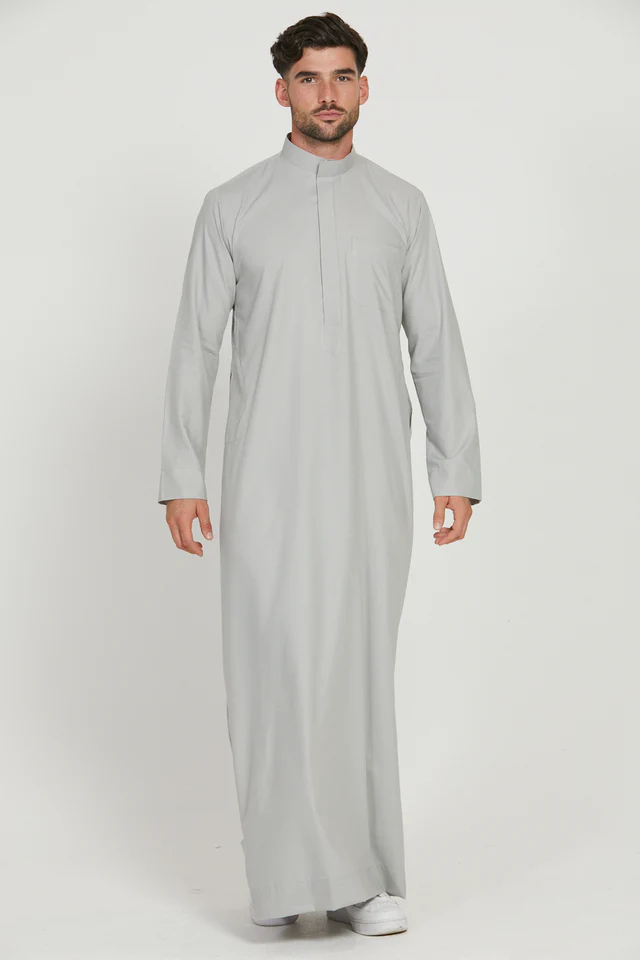 SIPO Fashion Wholesale Premium Kuwaiti Thobe With Pocket Solid Color Men Muslim Wear