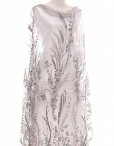 Embroidery Lace KINSLEY BEADED LACE IN CHARCOAL GREY