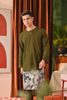 SIPO Elegant Men's Kurta with Key-Hole Neckline and Signature Button Detail