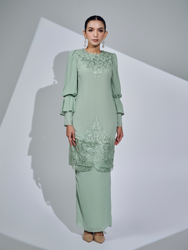 SIPO High Quality OEM ODM Muslim Embroidery Lace Sleeve Malaysia Baju Kurung Modern for Women 