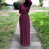 Fashion Simple Elegant Long Dresses Muslim Abaya Collar Islamic Clothing Moroccan Kimono
