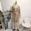 Middle East Sequins Flare Sleeve Fashion Modest Muslim Open Abaya Kimono