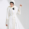 Soft Lace Swing Long Sleeves Open Abaya Turkish Women Islamic Clothing Muslim Dresses
