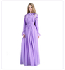 Purple Elastic Waist Abaya Design Hijab Dresses Islamic Clothing For Party