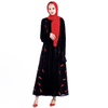 2021 Embroider Pearl Chiffon Open Abaya Muslim Malaysia Islamic Clothing