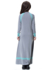 Dubai Crew Neck Breathable Elastic Cuff Color Stitching Muslim Islamic Kids Clothing Dress Girls Abaya
