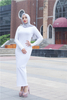 Round Neck Long Sleeves Bodycon Casual Dresses Simple Design Islamic Clothing