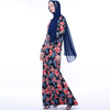 2021 Latest design Islamic Women Clothing Muslim Maxi Floral Long Sleeve Dress Abaya