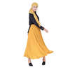 Casual Pure Solid Color Chiffon Elastic Waist Long Pleated Dress Muslim Islamic Skirt