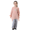 Pure Color Islamic Clothing 2 Pieces Set Muslims Kids Harlan Pants Shirt Clothes Set For Girls