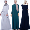 Ramadan New Modest Turkish Muslim Maxi Dress Chiffon Bow Sleeve Sleeve Abaya