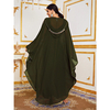 Fashion Elegant Modestt Muslim Kimono Bat Sleeve Large Size Maxi Dress